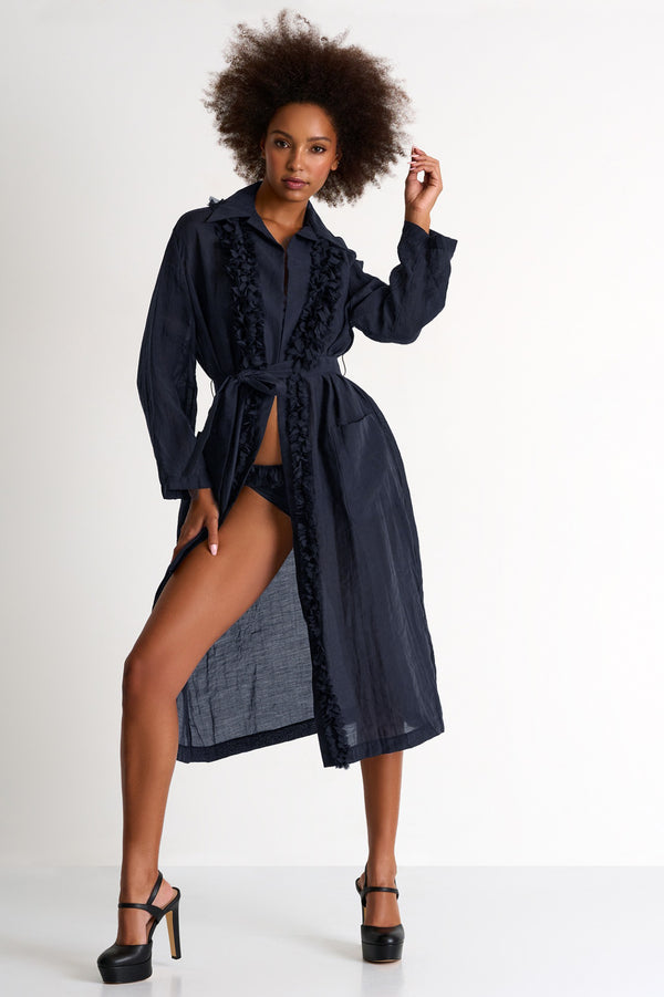 Shan Ary Long Kimono With Fringe Details