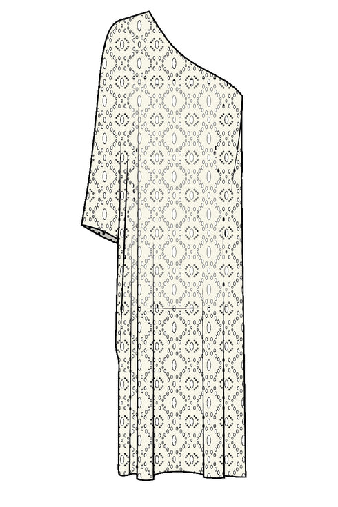 Shan Lili One-Shoulder Lace Dress