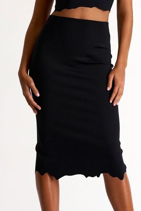 Shan Billy Scalloped Pencil Skirt - 52447-47-800