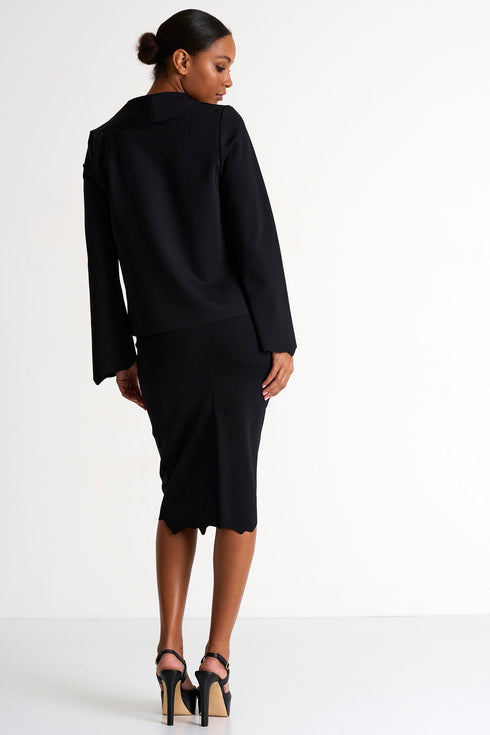 Shan Billy Scalloped Pencil Skirt - 52447-47-800