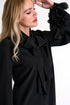 Glamorous Silk Blouse With Bow - 52451-62-800 02 / 800 Caviar / 95% SILK 5% ELASTANE