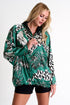 Reversible Oversized Silk Jacket - 52451-79-951 02 / 951 Oasis / 95% SILK 5% ELASTANE