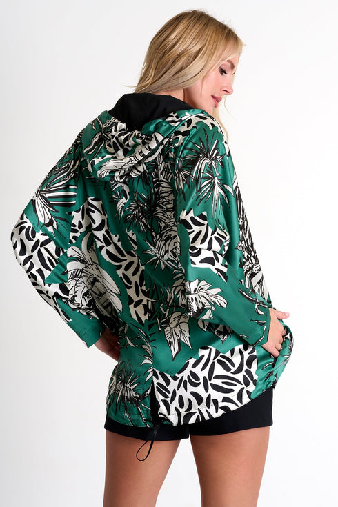 Reversible Oversized Silk Jacket - 52451-79-951 02 / 951 Oasis / 95% SILK 5% ELASTANE