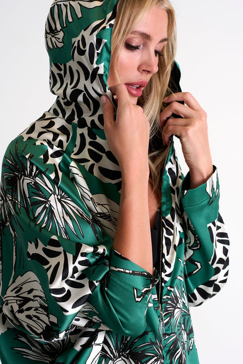 Reversible Oversized Silk Jacket - 52451-79-951 02 / 951 Oasis / 95% SILK 5% ELASTANE