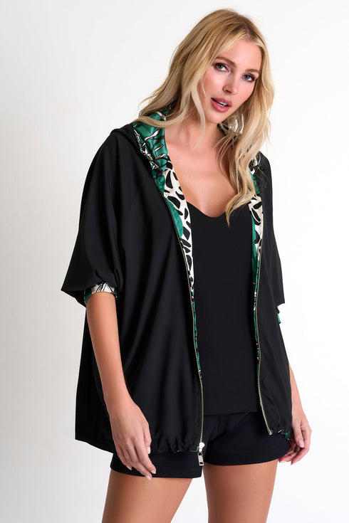 Reversible Oversized Silk Jacket - 52451-79-951 02 / 951 Oasis / 95% SILK 5% ELASTANE