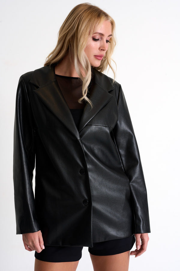 Shan Eva Vegan leather blazer