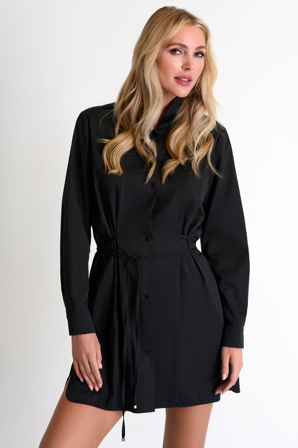 Shan Angele Poplin shirt tunic with cinched waist