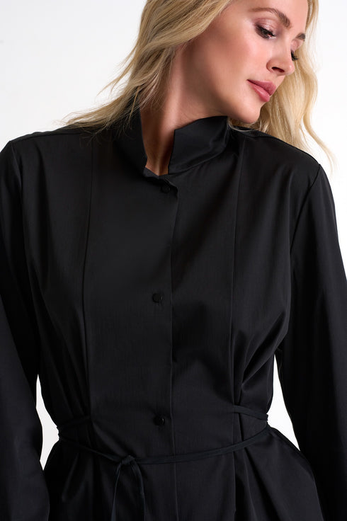 Shan Angèle Poplin shirt tunic with cinched waist