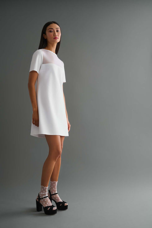 Shan Sofia Sheer detail dress