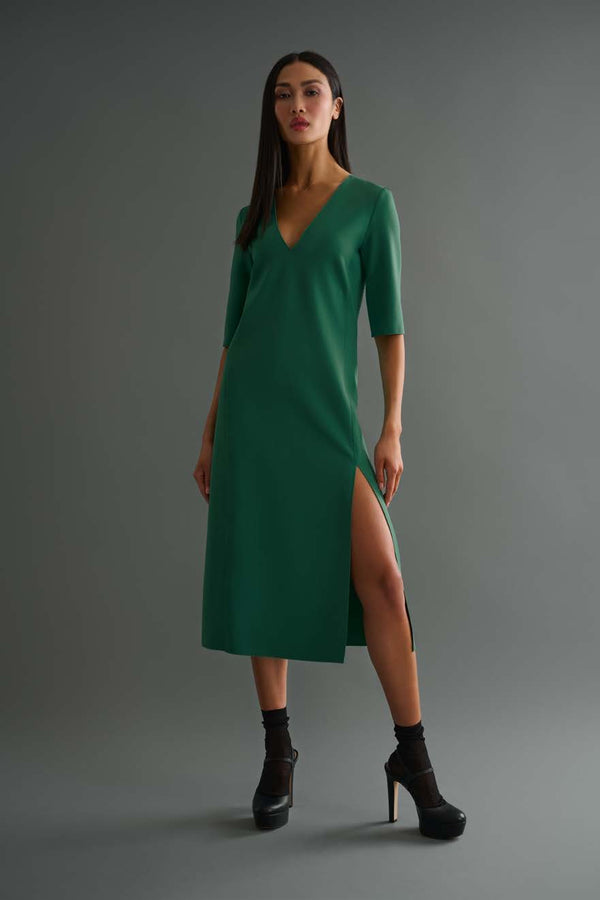 Shan Sofia Long V-Neck Dress