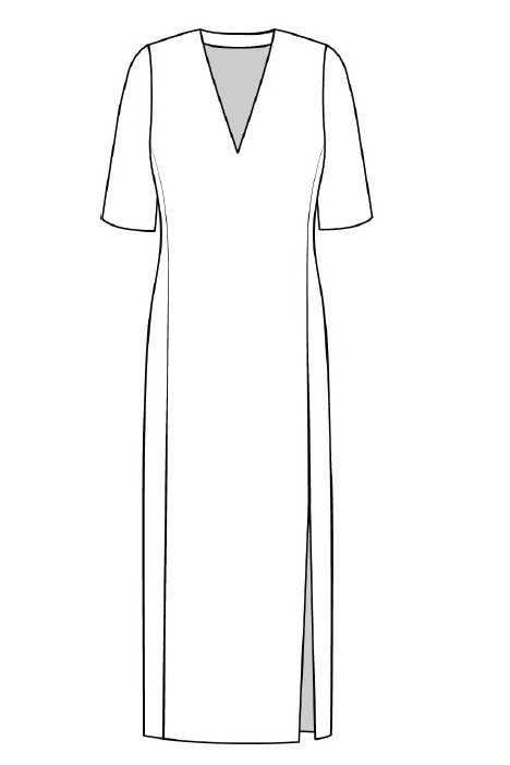 Shan Sofia Long V-Neck Dress