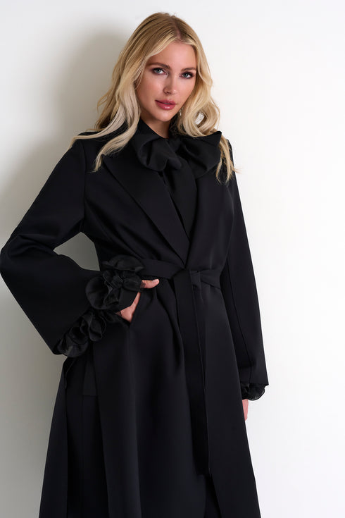 Shan Sofia Long coat with tie belt