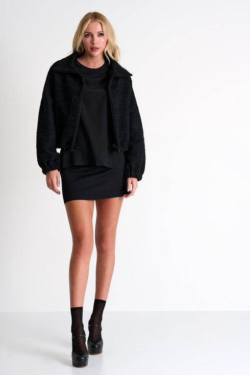 Veste Bomber - 52476-79-800 02 / 800 Caviar / 50% ACRYLIC 30% COTTON 10% WOOL 5%