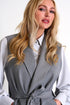 Contemporary Long Sleeveless Jacket - 52480-76-160 02 / 160 Silver Gray / 55% WOOL 40% POLYESTER 5% ELASTANE