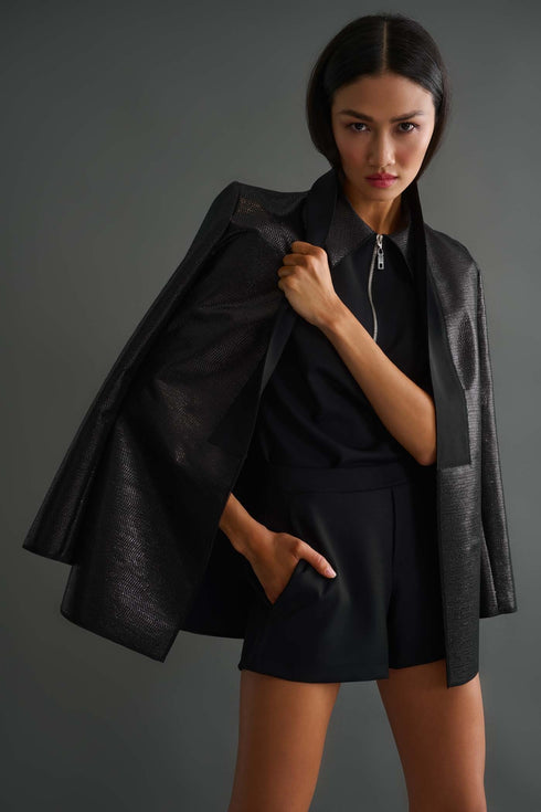 Shan Barbara Zip-up collar shirt