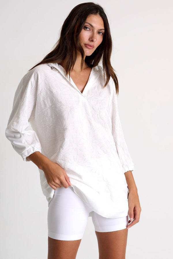 Floral Hooded Dress - 52518-65-020 02 / 020 Cream / 100% POLYESTER