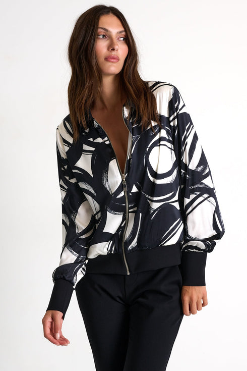 Silk Bomber Jacket - 52521-79-952 02 / 952 Luna / 95% SILK 5% ELASTANE