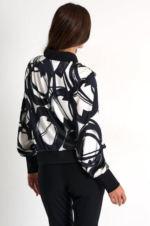 Silk Bomber Jacket - 52521-79-952 02 / 952 Luna / 95% SILK 5% ELASTANE