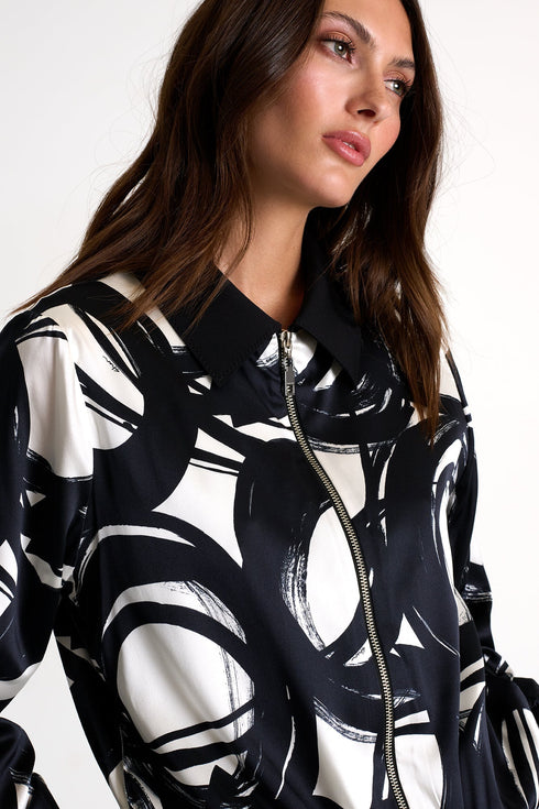 Silk Bomber Jacket - 52521-79-952 02 / 952 Luna / 95% SILK 5% ELASTANE