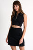 Zipped Sleeveless Cropped Polo Top - 52527-24-800 02 / 800 Black / 75% POLYAMIDE, 25% ELASTANE