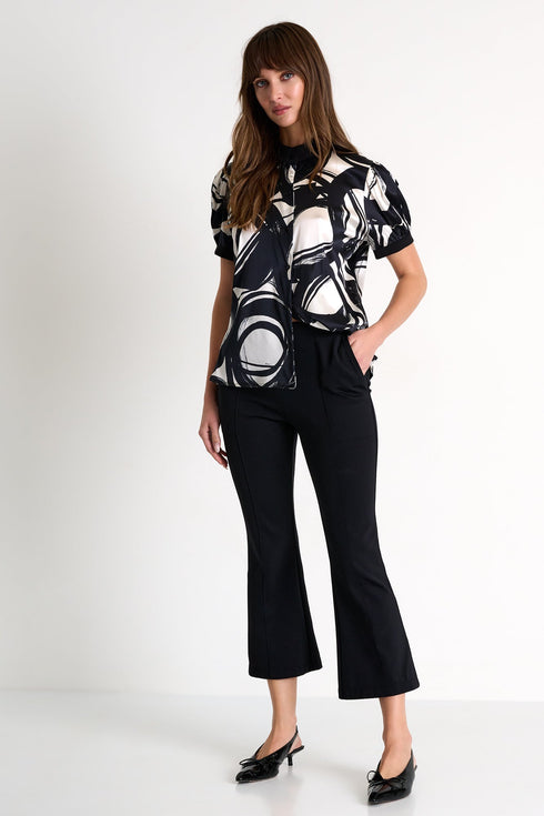 Cropped Flared Pants - 52527-57-800 02 / 800 Black / 75% POLYAMIDE, 25% ELASTANE