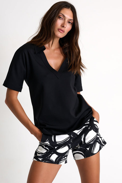 Short-Sleeve Polo - 52527-62-800 02 / 800 Black / 75% POLYAMIDE, 25% ELASTANE