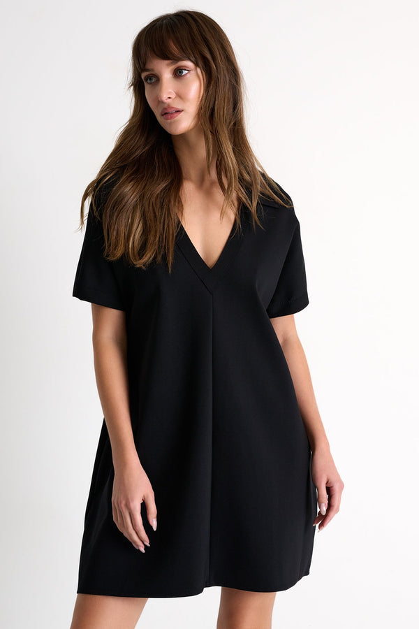 Loose Polo Dress - 52527-65-800 02 / 800 Black / 75% POLYAMIDE, 25% ELASTANE
