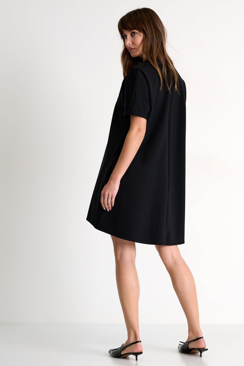 Loose Polo Dress - 52527-65-800 02 / 800 Black / 75% POLYAMIDE, 25% ELASTANE
