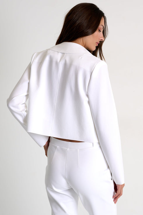 Contemporary Cropped Jacket - 52527-75-000 02 / 000 White / 75% POLYAMIDE, 25% ELASTANE