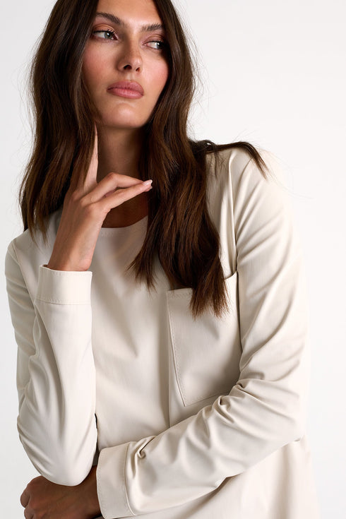 Long-Sleeved Lycra Dress - 52530-69-110 02 / 110 Beige / 75% POLYAMIDE, 25% ELASTANE