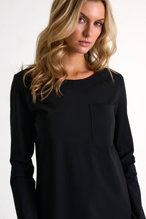 Long-Sleeved Lycra Dress - 52530-69-800 02 / 800 Black / 75% POLYAMIDE, 25% ELASTANE