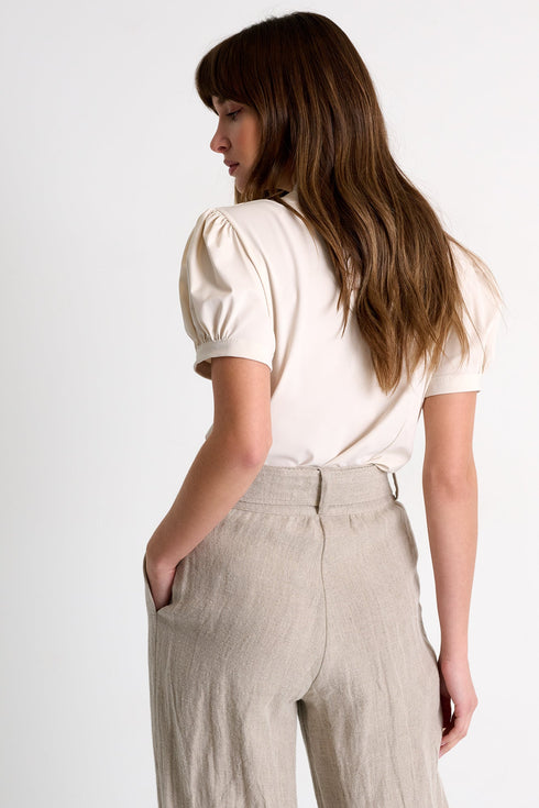 Short-Sleeved Lycra Blouse - 52530-82-110 02 / 110 Beige / 75% POLYAMIDE, 25% ELASTANE