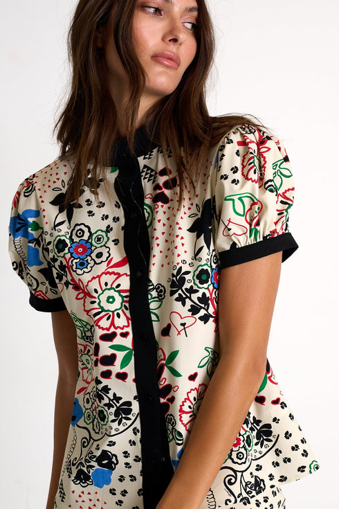 Short-Sleeved Lycra Blouse - 52530-82-950 02 / 950 Florence / 75% POLYAMIDE, 25% ELASTANE