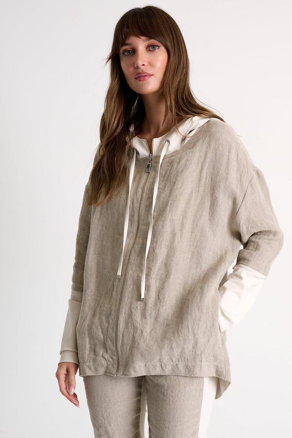 Linen And Lycra Vest - 52535-79-110 02 / 110 Beige / 100% LINEN