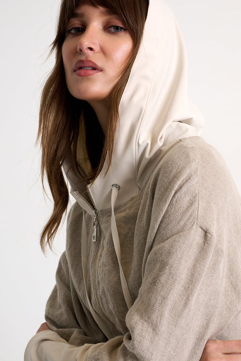 Linen And Lycra Vest - 52535-79-110 02 / 110 Beige / 100% LINEN