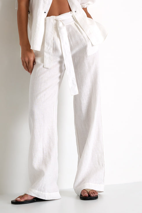 Shan Lina Linen Pants Tied At The Waist - 52536-52-020