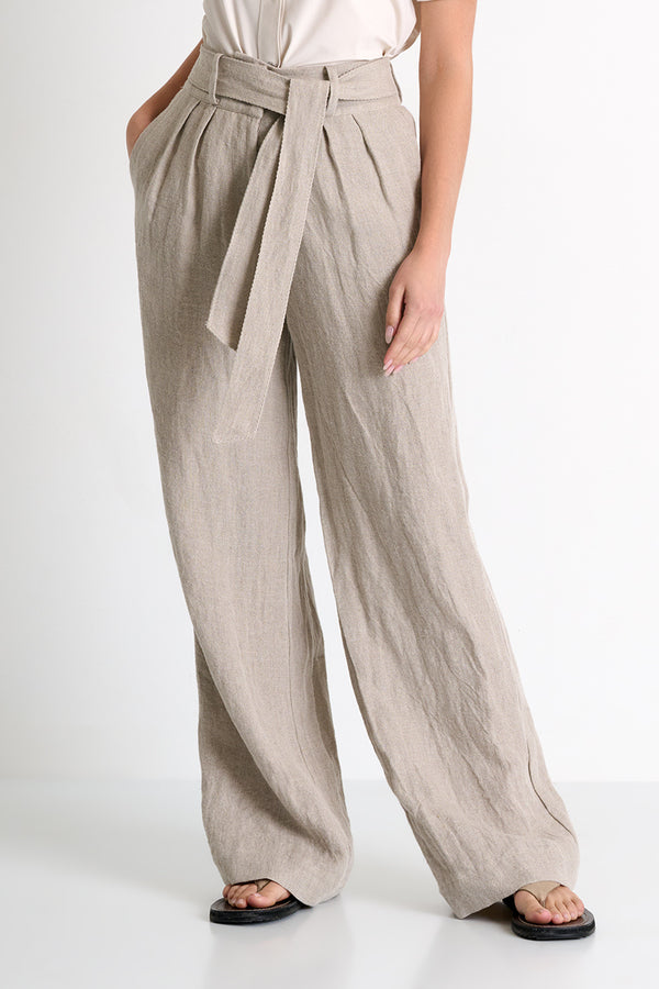 Shan Lina Linen Pants Tied At The Waist - 52536-52-110