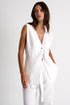 Sleeveless Structured Linen Vest - 52536-76-020 02 / 020 Cream / 100% LINEN