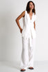 Sleeveless Structured Linen Vest - 52536-76-020 02 / 020 Cream / 100% LINEN