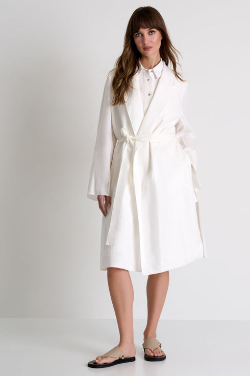 Linen Trench Coat - 52536-80-020 02 / 020 Cream / 100% LINEN