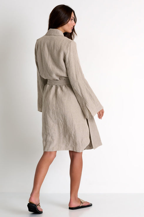 Linen Trench Coat - 52536-80-110 02 / 110 Beige / 100% LINEN