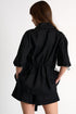 Short-Sleeve Linen Blouse - 52536-82-800 02 / 800 Black / 100% LINEN