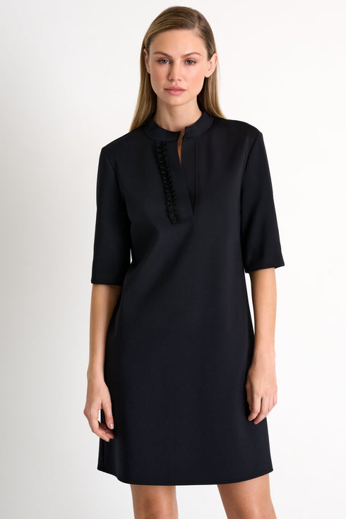 Shan Sofia Straight-cut Mao collar dress - 52567-65-800