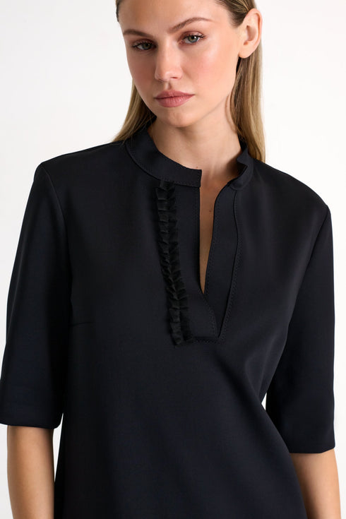 Shan Sofia Straight-cut Mao collar dress - 52567-65-800