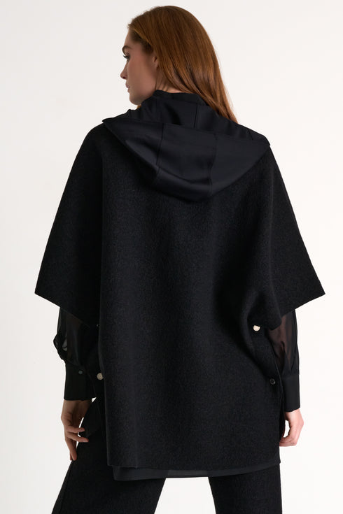 Shan Margot Wool hooded cape