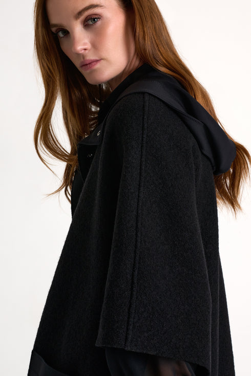 Shan Margot Wool hooded cape