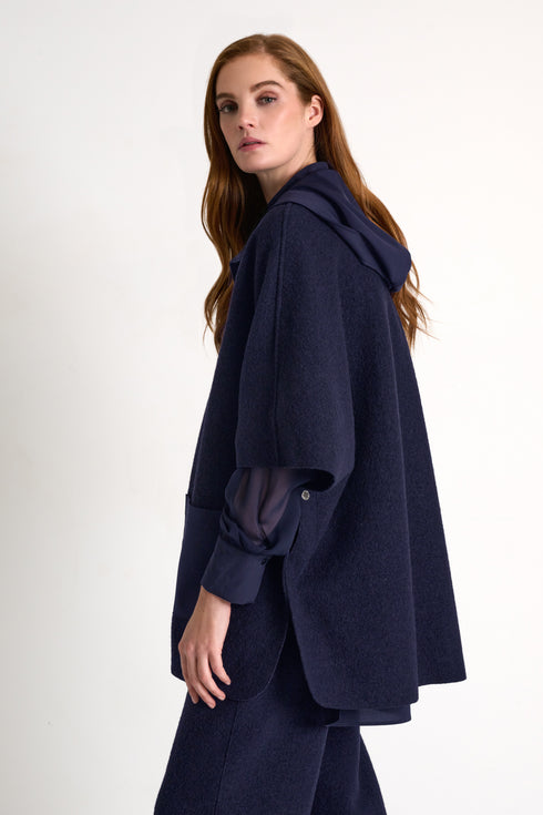 Shan Margot Wool hooded cape