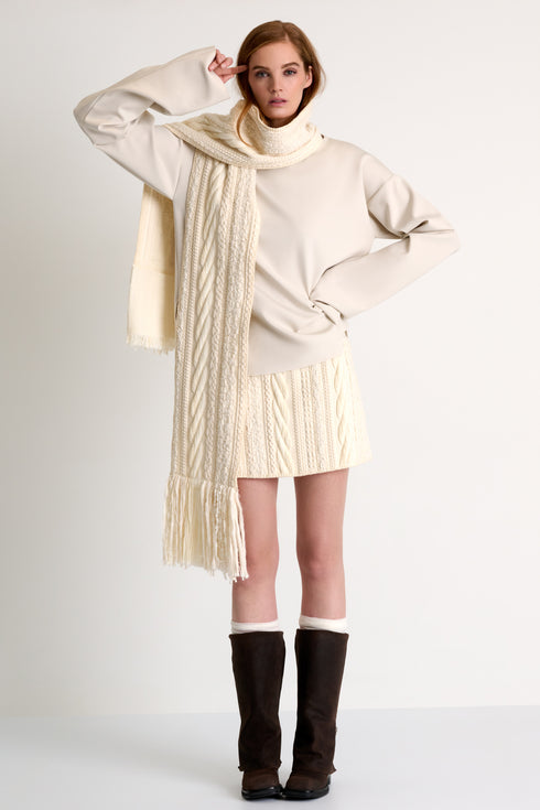 Shan Margot Textured wool scarf