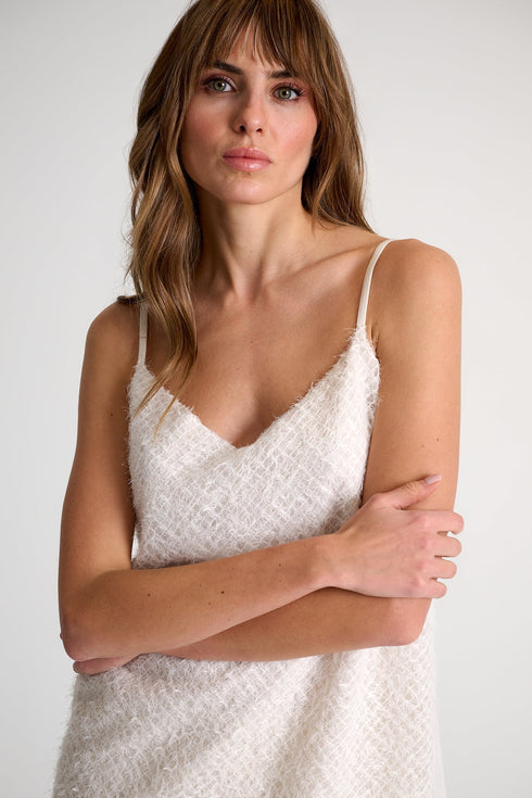 Feather-Effect Embroidered Tulle Camisole - 52614-94-020 02 / 020 Cream