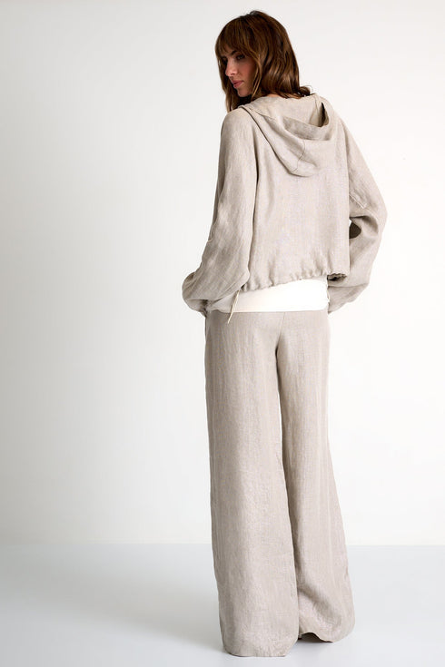 Sparkly Linen Pants - 52626-52-110 02 / 110 Beige